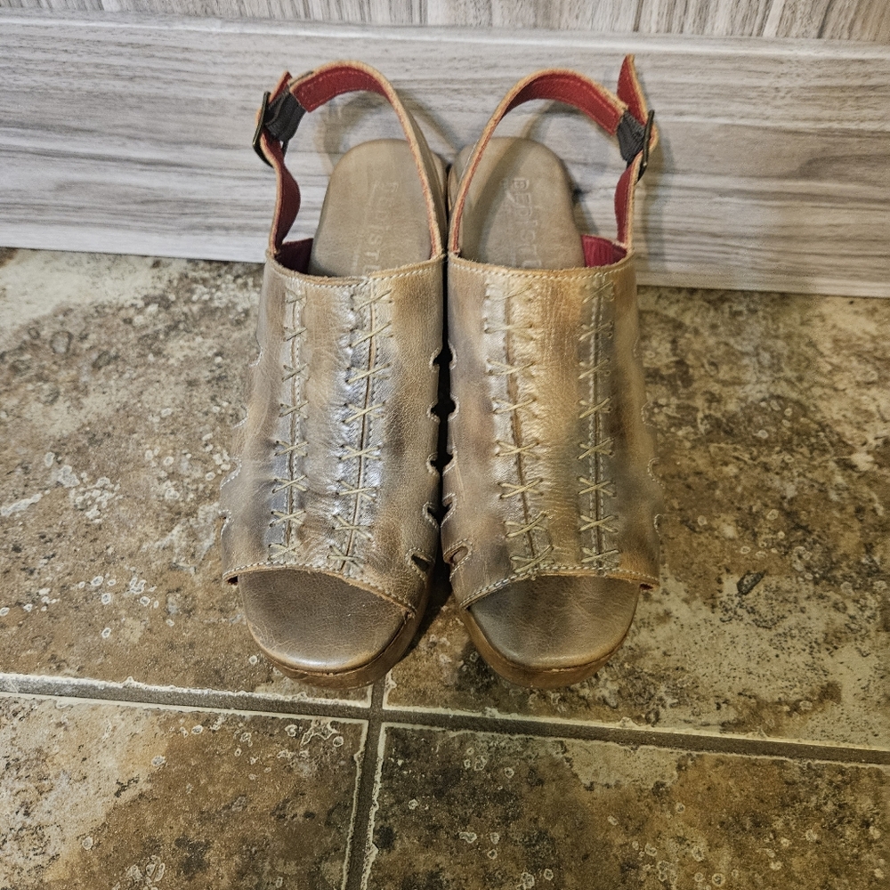 Free People Bed Stu Fontella Platform Clog Sandal  Tan Rustic - Picture 8 of 14